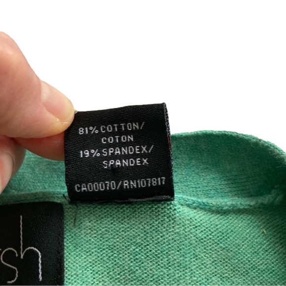 KERSH green stretch cotton short sleeve cardigan. Size M (fits S) - Picture 9 of 10
